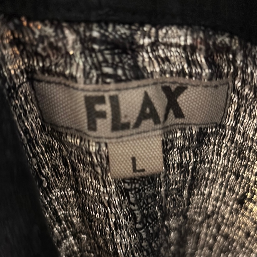 Flax Black and Gray Textured Cowl Neck Blouse - Picture 3 of 10